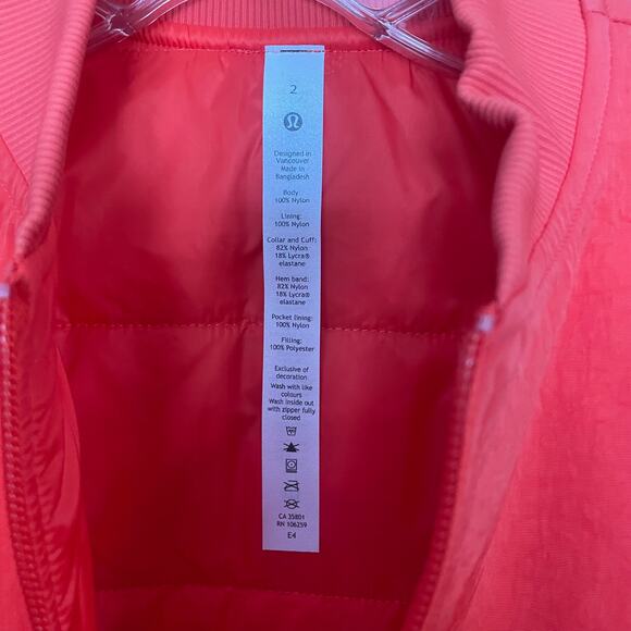 Lululemon Non-Stop NWT Bomber Jacket Sz 2 - Picture 3 of 4